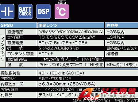 SP20指针式万用表|日本三和Sanwa模拟式万用表SP-20