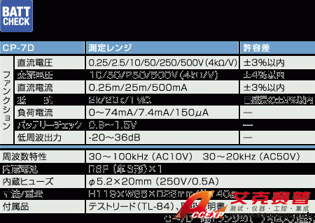 CP-7D指针式万用表|日本三和Sanwa模拟式万用表CP7D