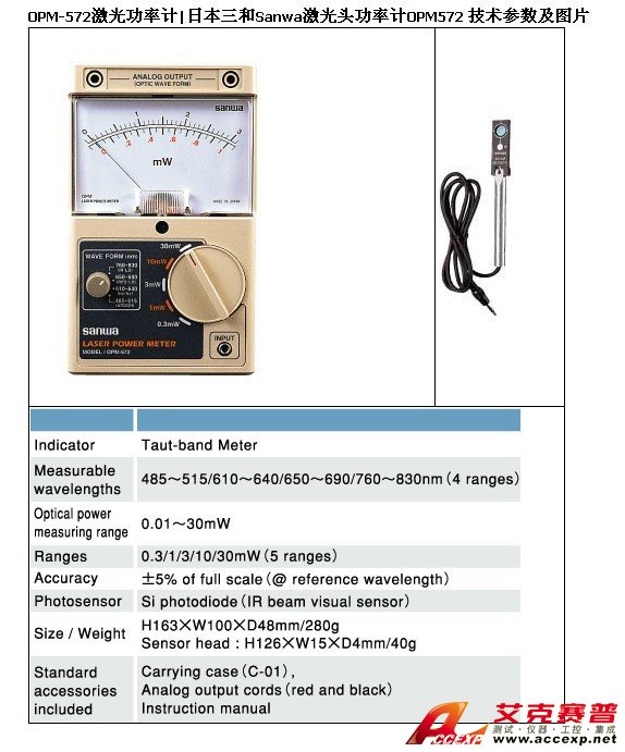 日本三和 Sanwa OPM-572 激光功率计