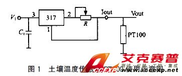 图1 记录仪中土壤温度传感器PT100使用示意图