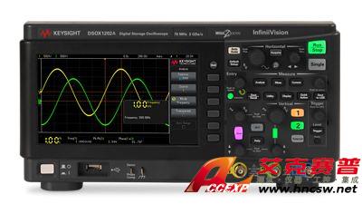 keysight是德 DSOX1202A 示波器：70/100/200 MHz，2 个模拟通道N